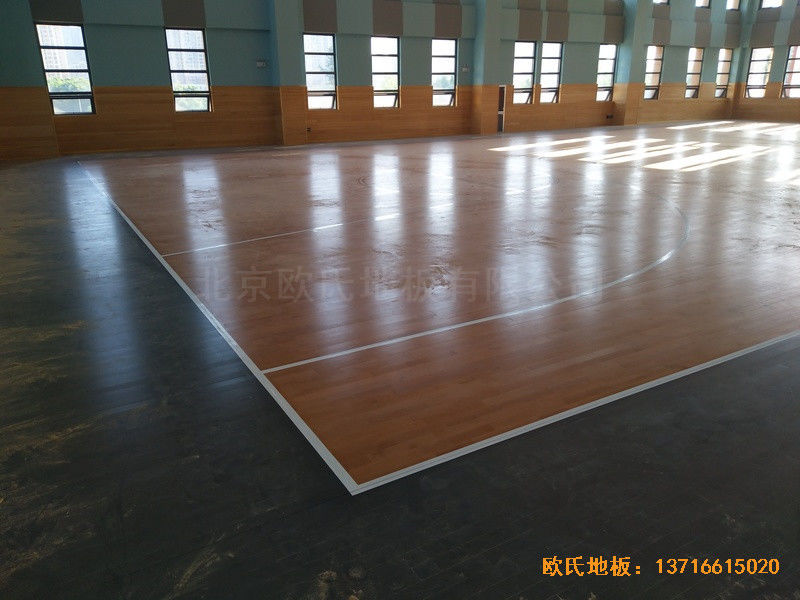 武漢廣阜屯小學清江錦城分?；@球館運動地板施工案例0